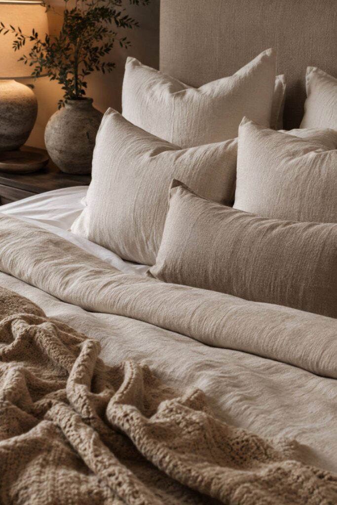 Bedroom styling mistakes that make your room look cheap fixed with layered bedding, warm lighting and neutral decor
