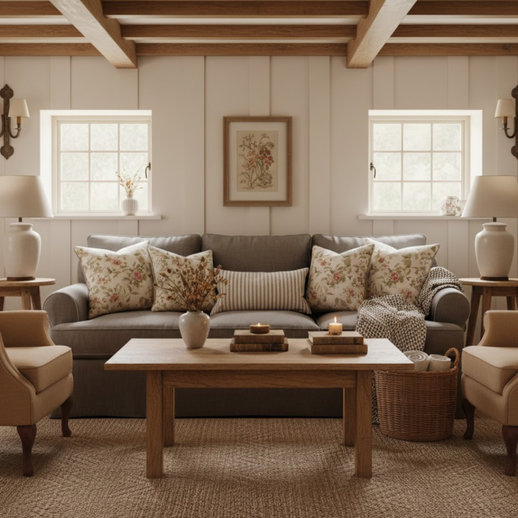 Cozy living room ideas with soft seating, warm lighting, and inviting layout