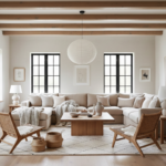 Scandinavian living room with clean lines, light wood floors, and minimalist furniture